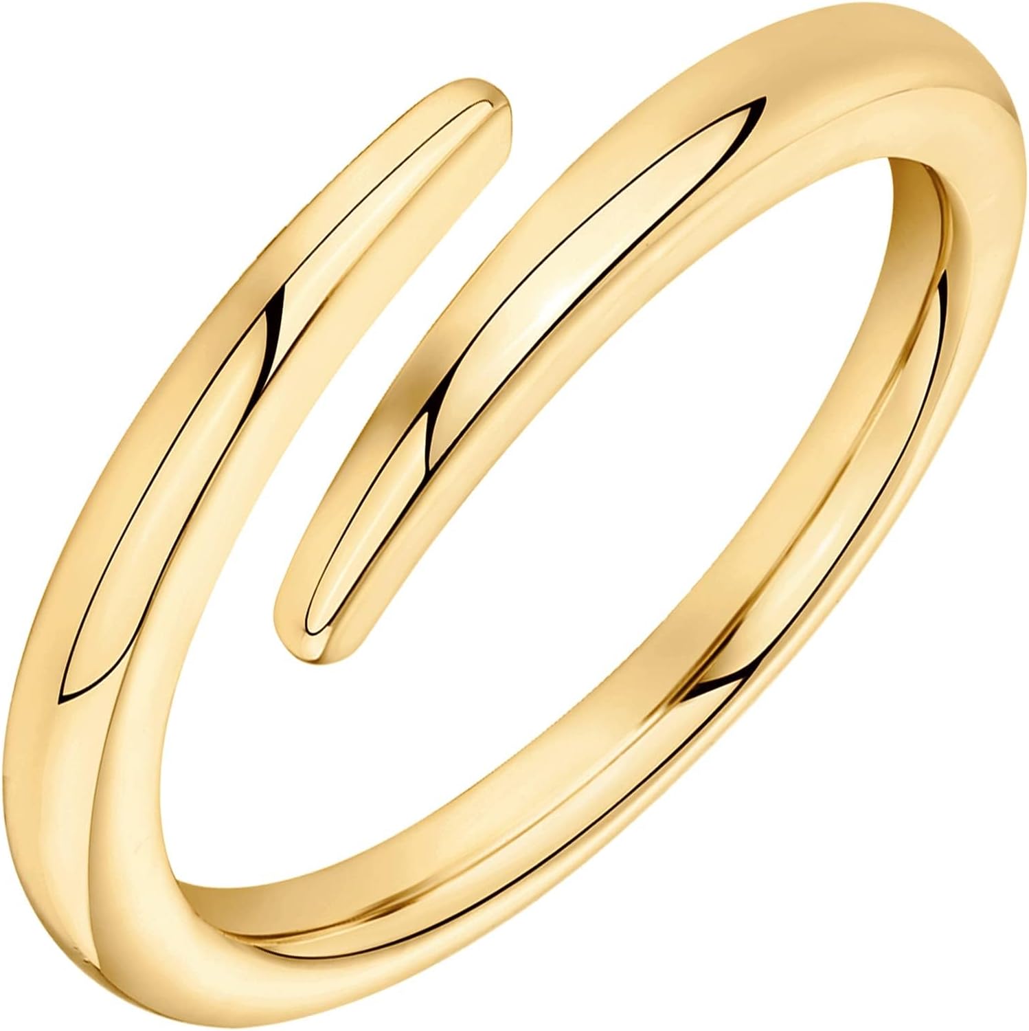 PAVOI 14K Gold Plated Open Twist Eternity Band for Women