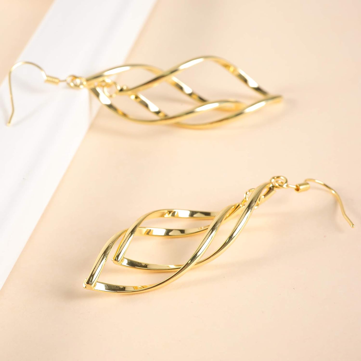 18K Gold Plated Earrings For Women Hypoallergenic Gold Earrings Gold Statement Earrings for Women Trendy Fashion Gold Jewelry Gifts Above 12 Years Old